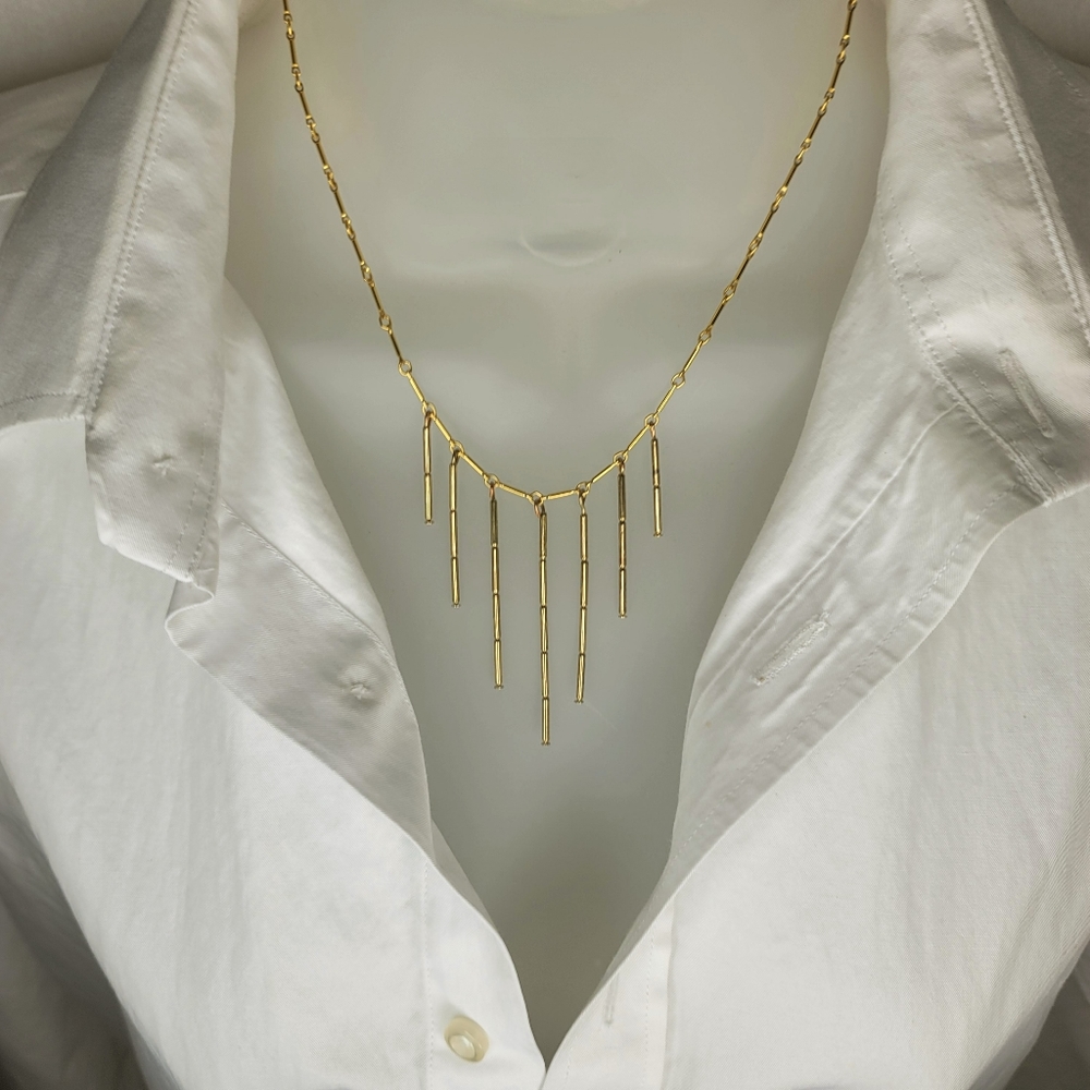 Gold waterfall chain necklace